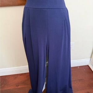 Elegant Blue Women's Wide-Leg Pants